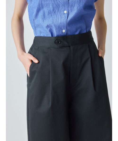 Midi Umi ミディウミ　黒いリボン付きチノパンショートパンツ MidiUmi｜tuck short pants - MidiUmi(ミディウミ) | キナリノモール