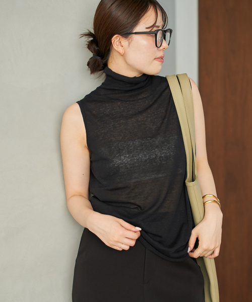 plage Fur Nuance プルオーバー　パープル セール】silk/linen nuance プルオーバー（ニット/セーター