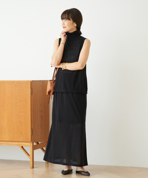 Plage silk/linen nuance プルオーバー　ブラック プラージュ Plage silk/linen nuance プルオーバー （ブラック