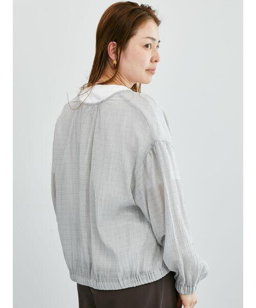 Lugnoncure（ルノンキュール）の「ノーカラーカットブルゾン（ブルゾン・レディース・オフホワイト/ブラック/グレー・F）」の3枚目の写真