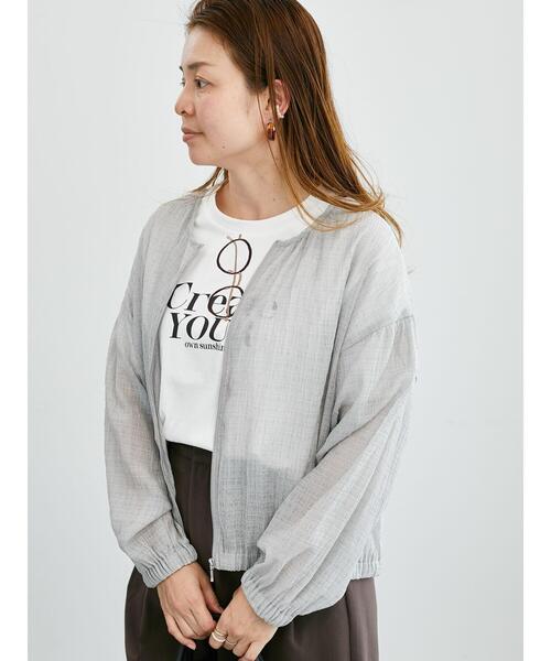 Lugnoncure（ルノンキュール）の「ノーカラーカットブルゾン（ブルゾン・レディース・オフホワイト/ブラック/グレー・F）」の12枚目の写真