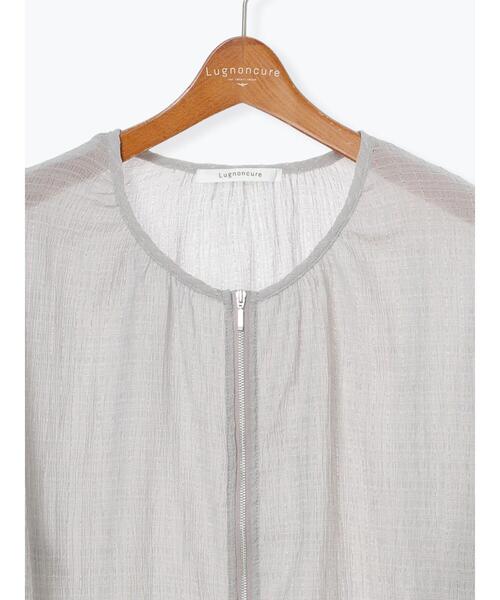Lugnoncure（ルノンキュール）の「ノーカラーカットブルゾン（ブルゾン・レディース・オフホワイト/ブラック/グレー・F）」の19枚目の写真