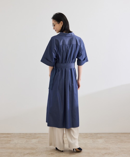 ROPE'（ロペ）の「【洗える】シャツワンピース（無地・ストライプ）（シャツワンピース・レディース・ホワイト系その他/ネイビー・FREE）」の14枚目の写真