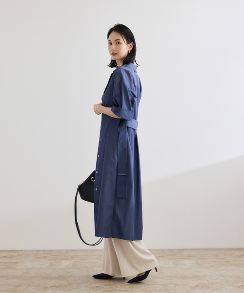 ROPE'（ロペ）の「【洗える】シャツワンピース（無地・ストライプ）（シャツワンピース・レディース・ホワイト系その他/ネイビー・FREE）」の15枚目の写真