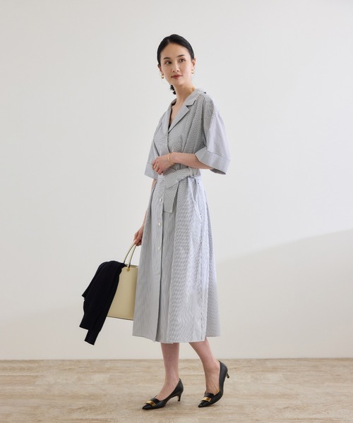 ROPE'（ロペ）の「【洗える】シャツワンピース（無地・ストライプ）（シャツワンピース・レディース・ホワイト系その他/ネイビー・FREE）」の17枚目の写真