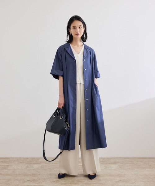 ROPE'（ロペ）の「【洗える】シャツワンピース（無地・ストライプ）（シャツワンピース・レディース・ホワイト系その他/ネイビー・FREE）」の19枚目の写真