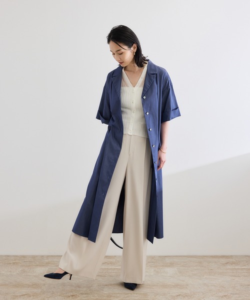 ROPE'（ロペ）の「【洗える】シャツワンピース（無地・ストライプ）（シャツワンピース・レディース・ホワイト系その他/ネイビー・FREE）」の20枚目の写真