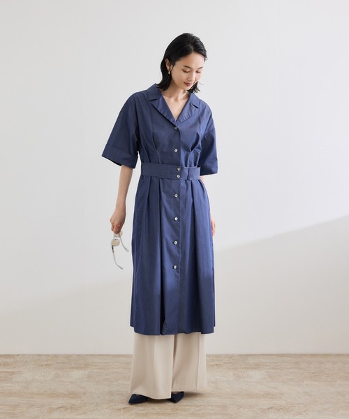 ROPE'（ロペ）の「【洗える】シャツワンピース（無地・ストライプ）（シャツワンピース・レディース・ホワイト系その他/ネイビー・FREE）」の22枚目の写真