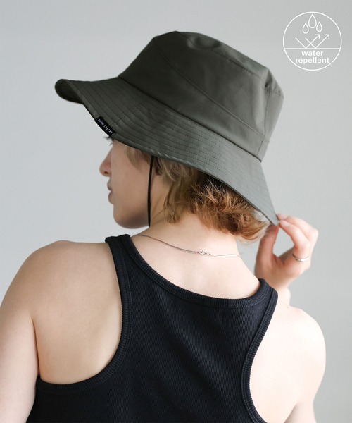 セール】ストラップ付き撥水2WAYワイドブリムハット（ハット）｜select