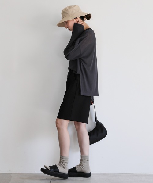 select MOCA(セレクトモカ)の「ストラップ付き撥水2WAYワイドブリムハット(ハット・レディース・ベージュ/カーキ/ブラック・FREE)」の17枚目の写真