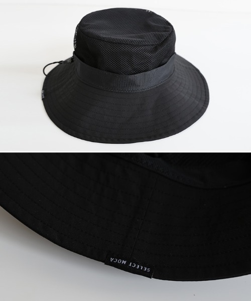 セール】ストラップ付き撥水2WAYワイドブリムハット（ハット）｜select