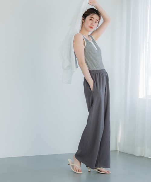 coca(coca)(コカ)の「EASYTECH ジェリースウェットワイドパンツ(スウェットパンツ・レディース・アイボリー/チャコール・S/M/L)」の12枚目の写真