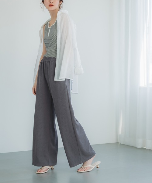 coca(coca)(コカ)の「EASYTECH ジェリースウェットワイドパンツ(スウェットパンツ・レディース・アイボリー/チャコール・S/M/L)」の14枚目の写真