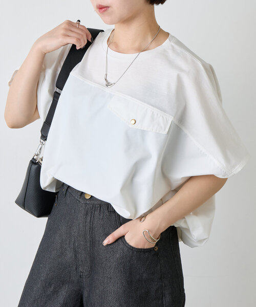 フハク切替シルケットカットソー/Jenaespacemerveilleux セール】フハク切替シルケットカットソー（Tシャツ/カットソー