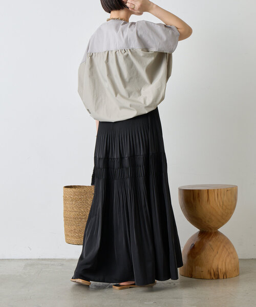 Jena espace merveilleux（ジェナ　エスパスメルヴェイユ）の「フハク切替シルケットカットソー（Tシャツ/カットソー・レディース・ライトグレー/チャコールグレー/オフホワイト・FREE）」の16枚目の写真