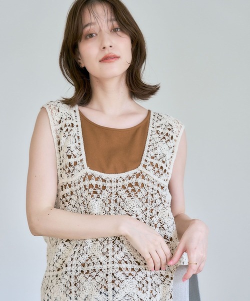 studio CLIP（スタディオクリップ）の「クロシェレースビスチェ（ベスト・レディース・その他1/ブラック/ナチュラル/その他2/その他3/ブラウン・FREE）」の15枚目の写真