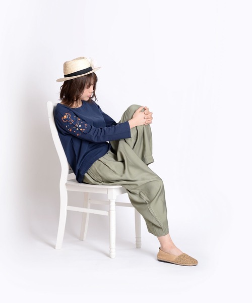 MARAI(マーライ)の「テーパードチノパンツ サルエルパンツ ゆったり(チノパンツ・レディース・ブラック/カーキ/ピンク/グレー/ベージュ・FREE)」の9枚目の写真