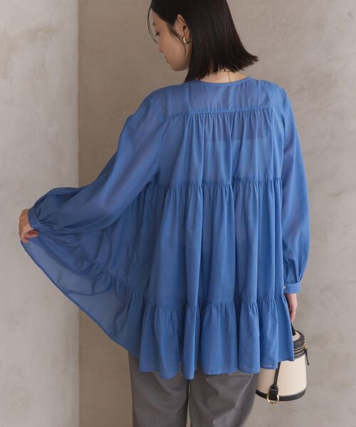 yori ヨリ ランダム ティアード ロング ブラウス シャツ sizeF/青 ■◇◎レディース yori ランダムティアードロングブラウス ミント - メルカリ