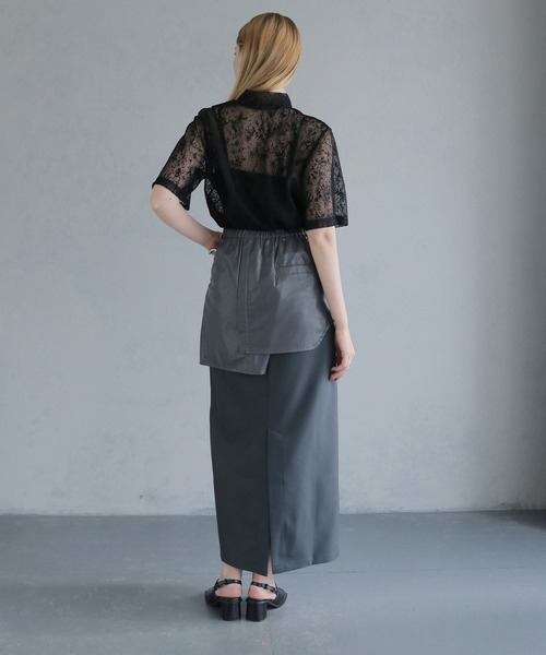 【SALE】&g'aime アンジェム　カーブパネルメッシュトップス　'Curved Panel Mesh Tops　940-66102 セール】【&g'aime】カーブパネルメッシュトップス 'Curved