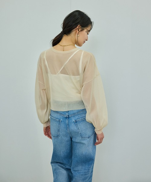 ROPE'(ロペ)の「【WEB・一部店舗限定】【接触冷感/UVカット】前後2WAY チュールコンビアシメキャミソール(キャミソール・レディース・ピンク/ホワイト/ブラック・FREE)」の4枚目の写真