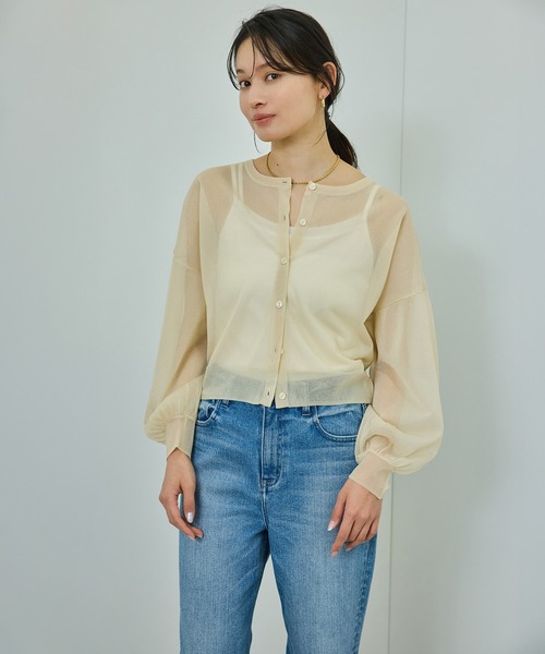 ROPE'(ロペ)の「【WEB・一部店舗限定】【接触冷感/UVカット】前後2WAY チュールコンビアシメキャミソール(キャミソール・レディース・ピンク/ホワイト/ブラック・FREE)」の5枚目の写真