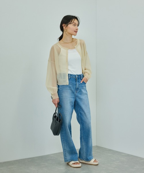 ROPE'(ロペ)の「【WEB・一部店舗限定】【接触冷感/UVカット】前後2WAY チュールコンビアシメキャミソール(キャミソール・レディース・ピンク/ホワイト/ブラック・FREE)」の6枚目の写真