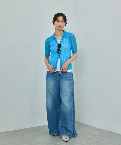 ROPE'(ロペ)の「【WEB・一部店舗限定】【接触冷感/UVカット】前後2WAY チュールコンビアシメキャミソール(キャミソール・レディース・ピンク/ホワイト/ブラック・FREE)」の7枚目の写真