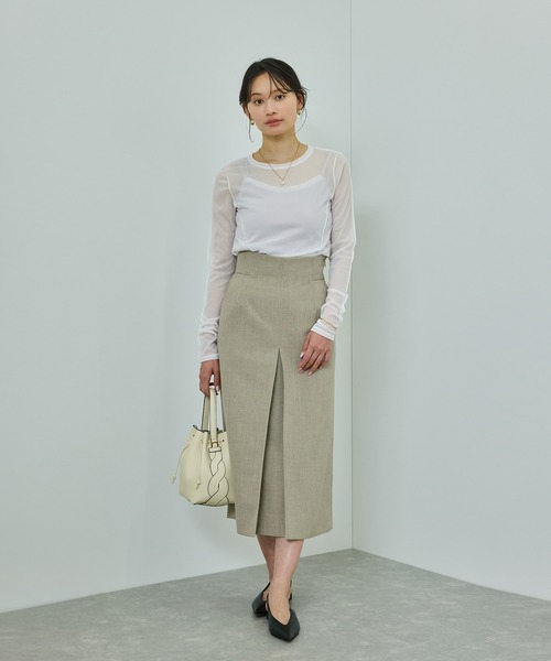 ROPE'(ロペ)の「【WEB・一部店舗限定】【接触冷感/UVカット】前後2WAY チュールコンビアシメキャミソール(キャミソール・レディース・ピンク/ホワイト/ブラック・FREE)」の9枚目の写真