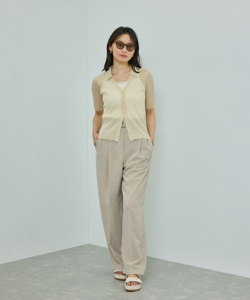 ROPE'(ロペ)の「【WEB・一部店舗限定】【接触冷感/UVカット】前後2WAY チュールコンビアシメキャミソール(キャミソール・レディース・ピンク/ホワイト/ブラック・FREE)」の10枚目の写真