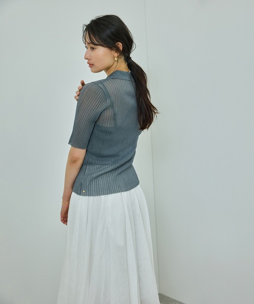 ROPE'(ロペ)の「【WEB・一部店舗限定】【接触冷感/UVカット】前後2WAY チュールコンビアシメキャミソール(キャミソール・レディース・ピンク/ホワイト/ブラック・FREE)」の11枚目の写真