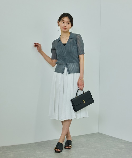 ROPE'(ロペ)の「【WEB・一部店舗限定】【接触冷感/UVカット】前後2WAY チュールコンビアシメキャミソール(キャミソール・レディース・ピンク/ホワイト/ブラック・FREE)」の12枚目の写真