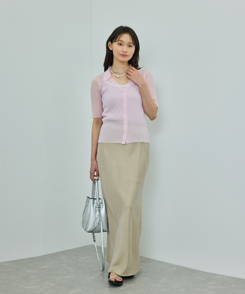 ROPE'(ロペ)の「【WEB・一部店舗限定】【接触冷感/UVカット】前後2WAY チュールコンビアシメキャミソール(キャミソール・レディース・ピンク/ホワイト/ブラック・FREE)」の13枚目の写真