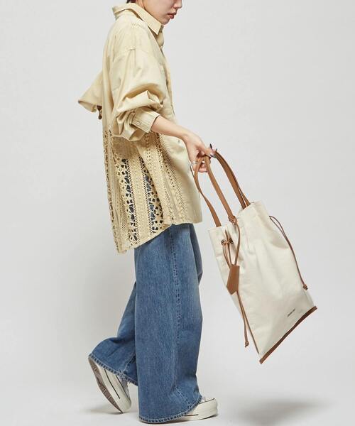 CONVERSE TOKYO(コンバーストウキョウ)の「【STAR★LACE】ACID WASHING LACE DOCKING OVER SHIRT(シャツ/ブラウス・レディース・イエロー/ブラック/サックスブルー・FREE)」の7枚目の写真