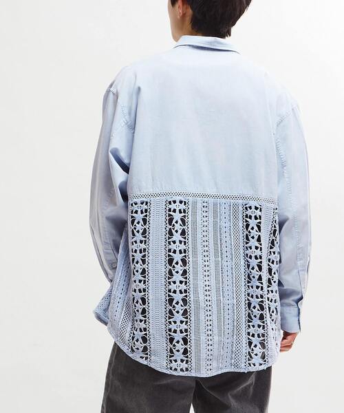 CONVERSE TOKYO(コンバーストウキョウ)の「【STAR★LACE】ACID WASHING LACE DOCKING OVER SHIRT(シャツ/ブラウス・レディース・イエロー/ブラック/サックスブルー・FREE)」の16枚目の写真