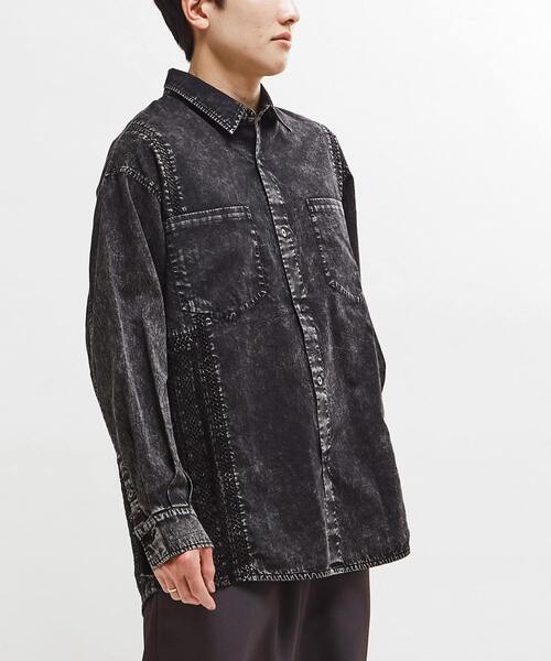 CONVERSE TOKYO(コンバーストウキョウ)の「【STAR★LACE】ACID WASHING LACE DOCKING OVER SHIRT(シャツ/ブラウス・レディース・イエロー/ブラック/サックスブルー・FREE)」の21枚目の写真