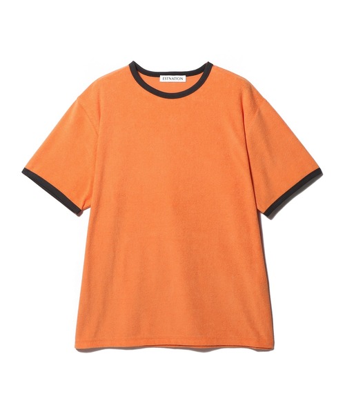 ESTNATION（エストネーション）の「ESTNATION / パイルリンガーTシャツ（Tシャツ/カットソー・メンズ・ホワイト/オレンジ/ブルー・MEDIUM/LARGE）」の3枚目の写真