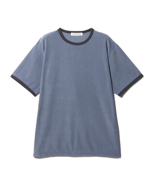 ESTNATION（エストネーション）の「ESTNATION / パイルリンガーTシャツ（Tシャツ/カットソー・メンズ・ホワイト/オレンジ/ブルー・MEDIUM/LARGE）」の2枚目の写真