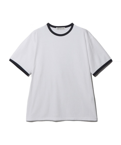 ESTNATION（エストネーション）の「ESTNATION / パイルリンガーTシャツ（Tシャツ/カットソー・メンズ・ホワイト/オレンジ/ブルー・MEDIUM/LARGE）」の7枚目の写真