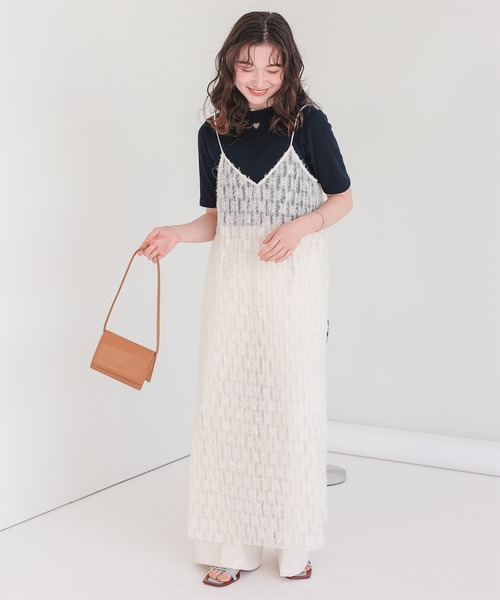 titivate(ティティベイト)の「ハートカット刺繍前後2wayハーフスリーブTシャツ(Tシャツ/カットソー・レディース・ブラック/ホワイト/ダークネイビー/レッド/アイボリー・M/S/L)」の21枚目の写真