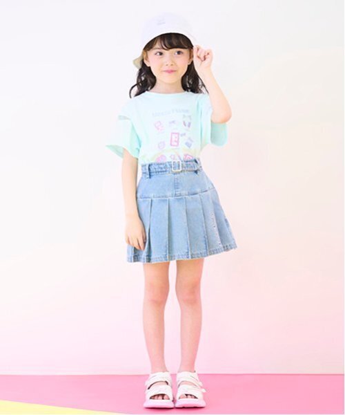セール】ベルトつきプリーツスカート インナーパンツセット