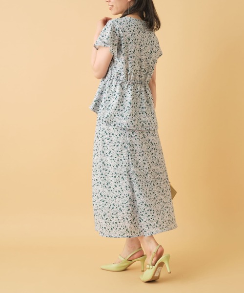 COHINA(コヒナ)の「プチフラワープリントナロースカート 【低身長・小柄女性】(スカート・レディース・パープル/イエロー・XS-Short/XS-Regular)」の7枚目の写真