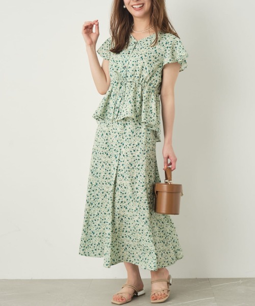 COHINA(コヒナ)の「プチフラワープリントナロースカート 【低身長・小柄女性】(スカート・レディース・パープル/イエロー・XS-Short/XS-Regular)」の21枚目の写真