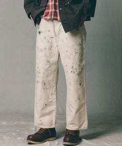 【ATELLIER WELLS BY JOHNBULL】オックスオーバーダイダブルニーパンツ