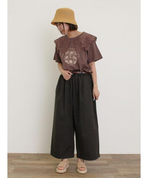 Samansa Mos2（サマンサ モスモス）の「【S/Mサイズ】ベルト付きチノワイドパンツ（その他パンツ・レディース・チャコールグレー/ベージュ/グリーン・M/S）」の22枚目の写真