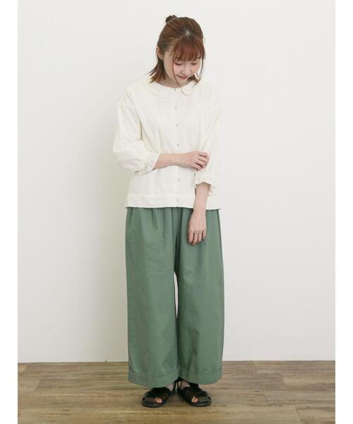 Samansa Mos2（サマンサ モスモス）の「【S/Mサイズ】ベルト付きチノワイドパンツ（その他パンツ・レディース・チャコールグレー/ベージュ/グリーン・M/S）」の12枚目の写真