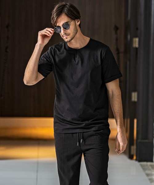 AKM Contemporary(エイケイエムコンテンポラリー)の「【WEB・直営店限定】AKM Contemporary(エイケイエムコンテンポラリー)ワンボタン リラックスシルエット 天竺シャツ 半袖シャツ(Tシャツ/カットソー・メンズ・オフホワイト/ブラック/ネイビー・S/M/L/XL/XXL)」の20枚目の写真