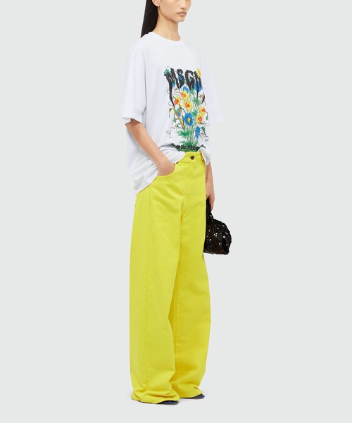 MSGM(エムエスジーエム)の「MSGM グラフィックFLOWER 刺繍ロゴTシャツ(Tシャツ/カットソー・レディース・ホワイト・S)」の4枚目の写真