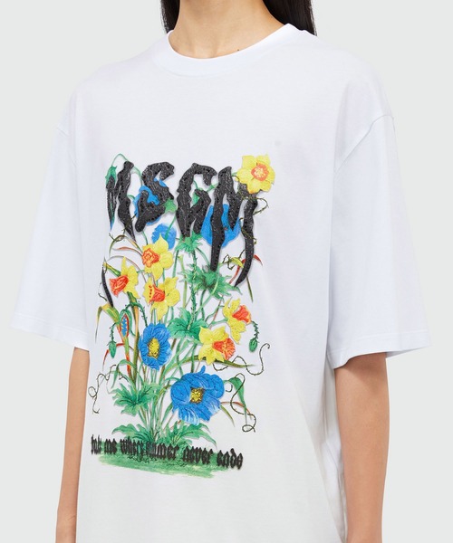 MSGM(エムエスジーエム)の「MSGM グラフィックFLOWER 刺繍ロゴTシャツ(Tシャツ/カットソー・レディース・ホワイト・S)」の5枚目の写真