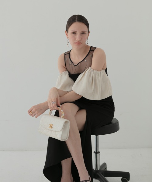 セール】【LEJA LUXE】2WAYフロントシアービジューIラインドレス