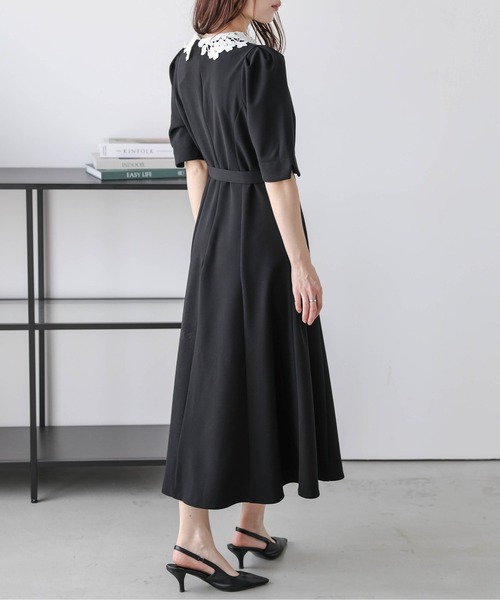 Lajour（ラジュール）の「日本製 Aラインフレアワンピース [襟取り外し可能]（ワンピース・レディース・ブラック/ネイビー・M/L）」の11枚目の写真